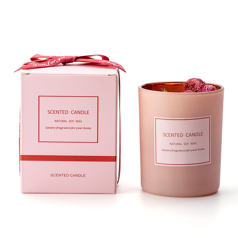 Pink Glass Jar Scented Candle